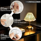 Lampe de table à abat-jour plissé imprimé de palmes vertes