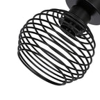 Plafonnier noir à cage spirale en métal, Ø 16 cm, douille E27