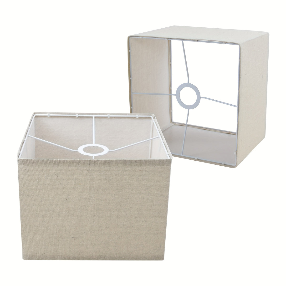 Abat-jour carré en tissu aspect lin, 26 x 26 x H 20 cm, trois coloris