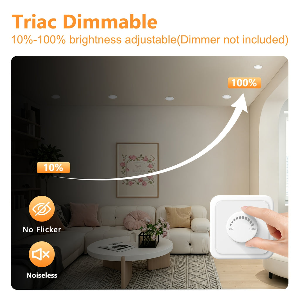 Spot LED encastrable lot de 10, 5 W, trois teintes, IP44
