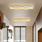 Plafonnier LED long en forme de vague, 60 cm, doré, blanc ou noir