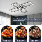 Plafonnier LED rectangles entrecroisés, jusqu'à 100 cm, télécommande