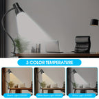 Lampe à pince noire à tête conique, câble de 140 cm, 10 intensités