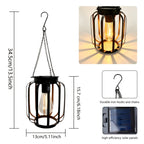 Suspension solaire extérieure cage noire et ampoule filament
