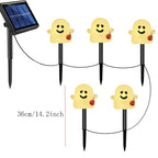 Guirlande solaire de 5 fantômes souriants à planter, 36 cm