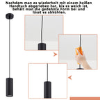 Suspension 4 cylindres facettés noirs GU10, barre de 60 cm