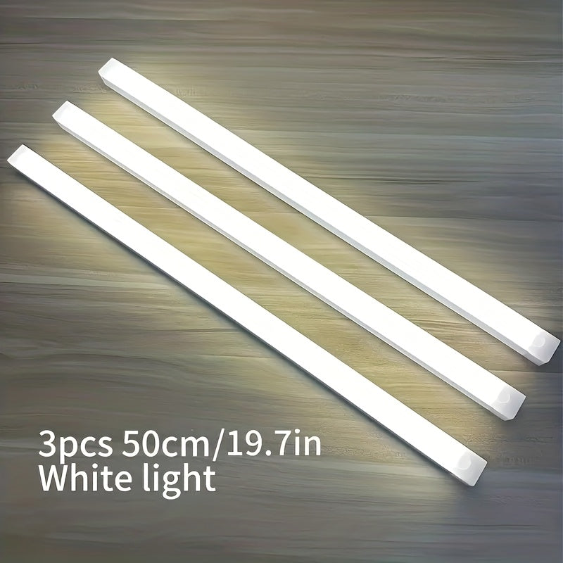 Lot de 3 barres LED à détecteur, 10 à 50 cm, blanc chaud ou froid