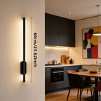Applique murale LED barre noire de 60 cm, lot de 2, éclairage haut-bas