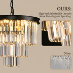 Lustre en cristal à couronne noire, Ø 40 cm, 7 douilles E14