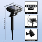 Spot solaire 5 LED à détecteur de mouvement, mur ou piquet, lot de 4