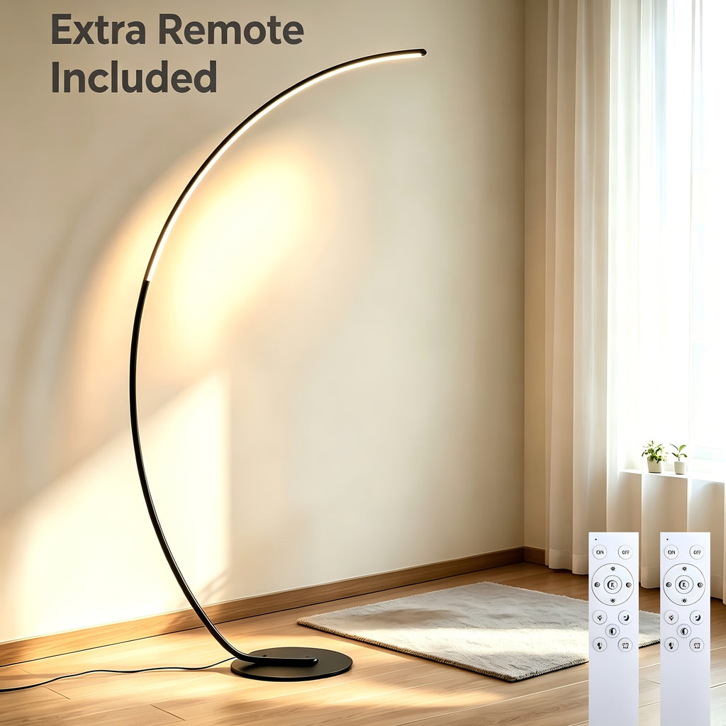 Lampadaire arc LED 165 cm avec télécommande et minuterie
