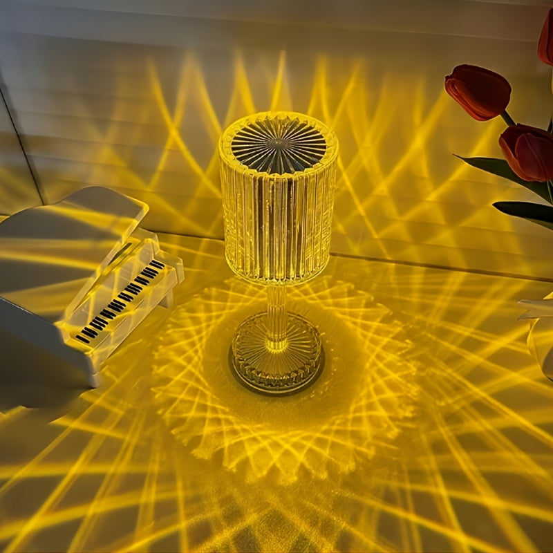 Lampe acrylique effet diamant RVB 16 couleurs, tactile et télécommande
