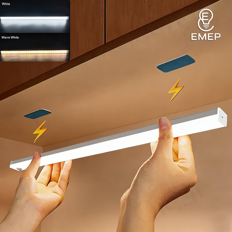 Lot de 3 réglettes LED extra-longues 60 cm à détecteur, sans fil