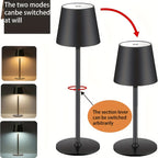 Lampe de table LED sans fil à abat-jour évasé, blanche ou champagne