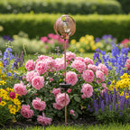Lampe solaire de jardin boule marocaine en métal ajouré, 90 cm