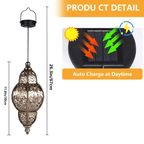 Lanterne solaire marocaine à suspendre, lumière multicolore, IP65