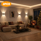 Applique murale LED noire extra-plate à détecteur, lot de 2, 3 teintes