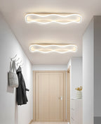 Plafonnier LED ondulé 40 W pour couloir, noir ou doré, 60 cm