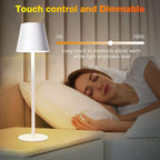 Lampe de table LED sans fil à abat-jour conique et deux hauteurs