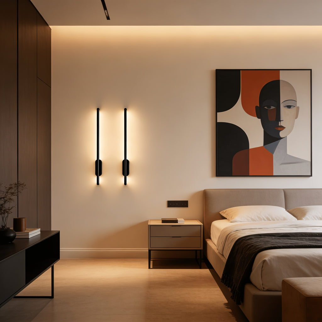 Applique murale LED barre noire de 60 cm, lot de 2, éclairage haut-bas