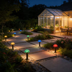 Guirlande solaire à piquets champignons, 11 ou 21 lumières IP44