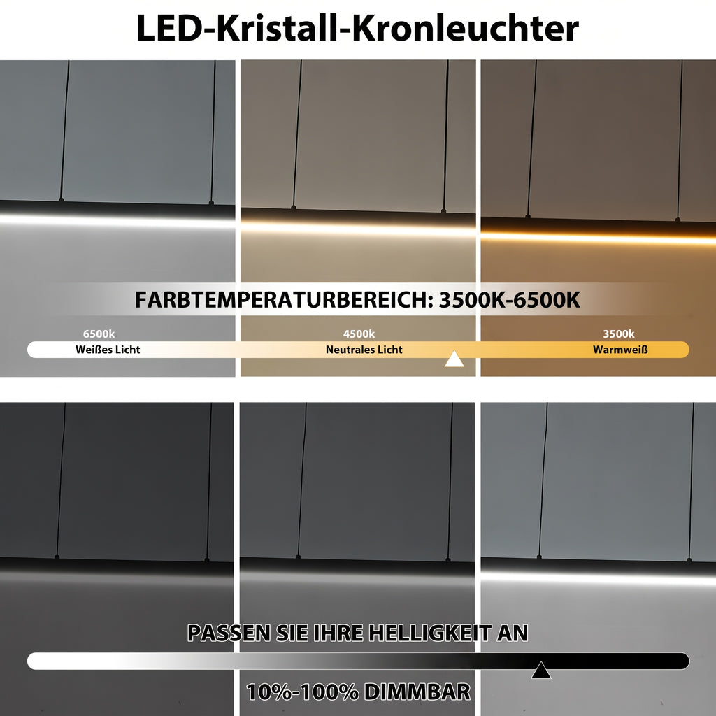 Suspension LED linéaire noire à profil fin de 3,1 cm, barre de 100 cm