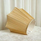 Abat-jour plissé beige doré à base festonnée en étoile, Ø 35 cm