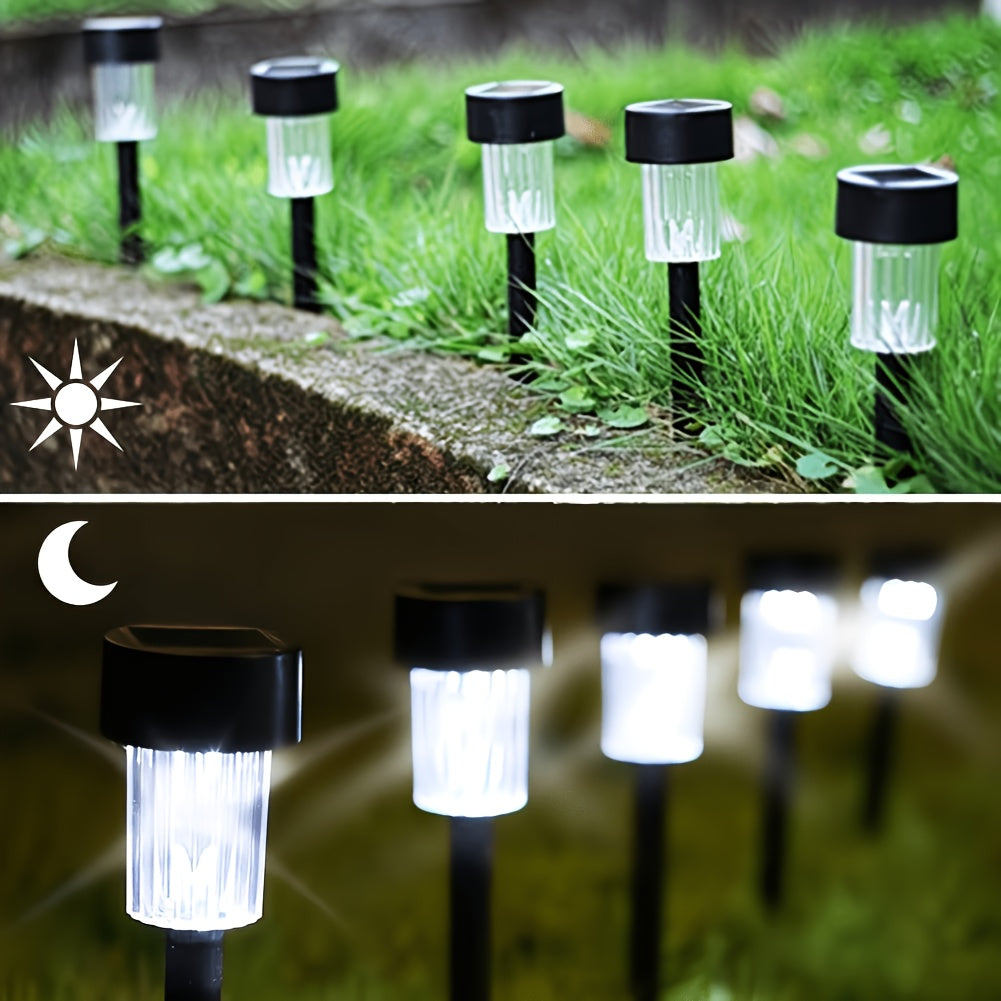 Balise solaire de jardin noire, lot de 10, blanc chaud ou froid