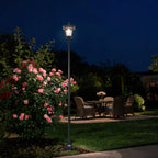 Lampadaire solaire de jardin 210 cm à lanterne classique noire