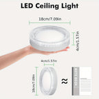 Lot de 4 plafonniers LED ronds 24 W, Ø 18 cm, blanc jour 6500 K