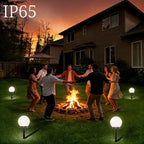 Lampe solaire boule blanche à piquet IP65, lot de 4 pour pelouse