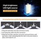 Plafonnier LED hexagonal en kit pour garage ou atelier, 24 à 68 tubes