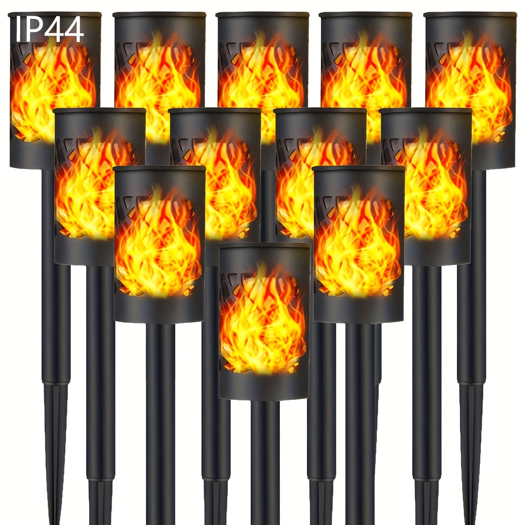 Torche solaire à effet flamme scintillante pour allée, 32 cm