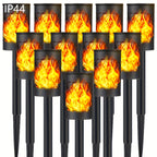 Torche solaire à effet flamme scintillante pour allée, 32 cm