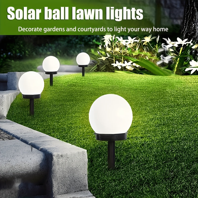 Lampe solaire globe opalin sur piquet de 34 cm, blanc chaud ou froid