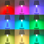 Lampe de table sans fil à abat-jour plissé, RVB tactile, 25 cm