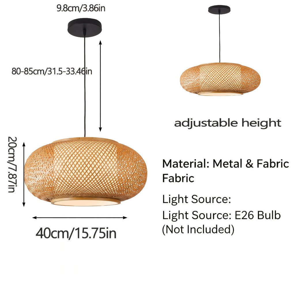 Suspension en bambou ovale de 40 cm à diffuseur en tissu