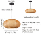 Suspension en bambou ovale de 40 cm à diffuseur en tissu