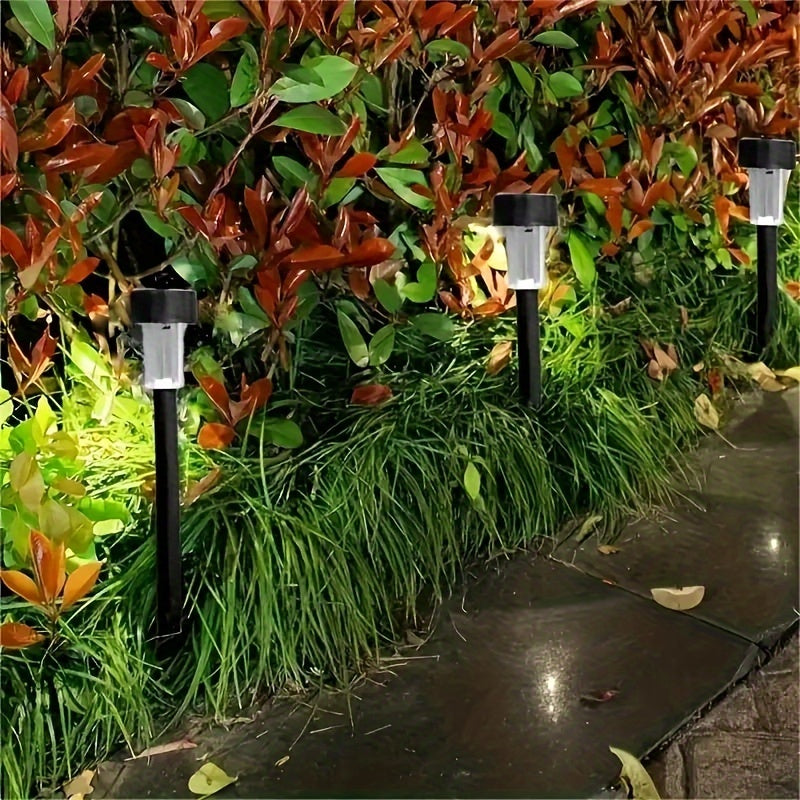 Balise solaire de jardin noire, lot de 10, blanc chaud ou froid