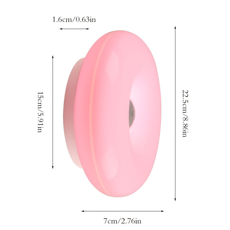 Lampe donut orange tactile à poser ou au mur, Ø 22,5 x 7 cm