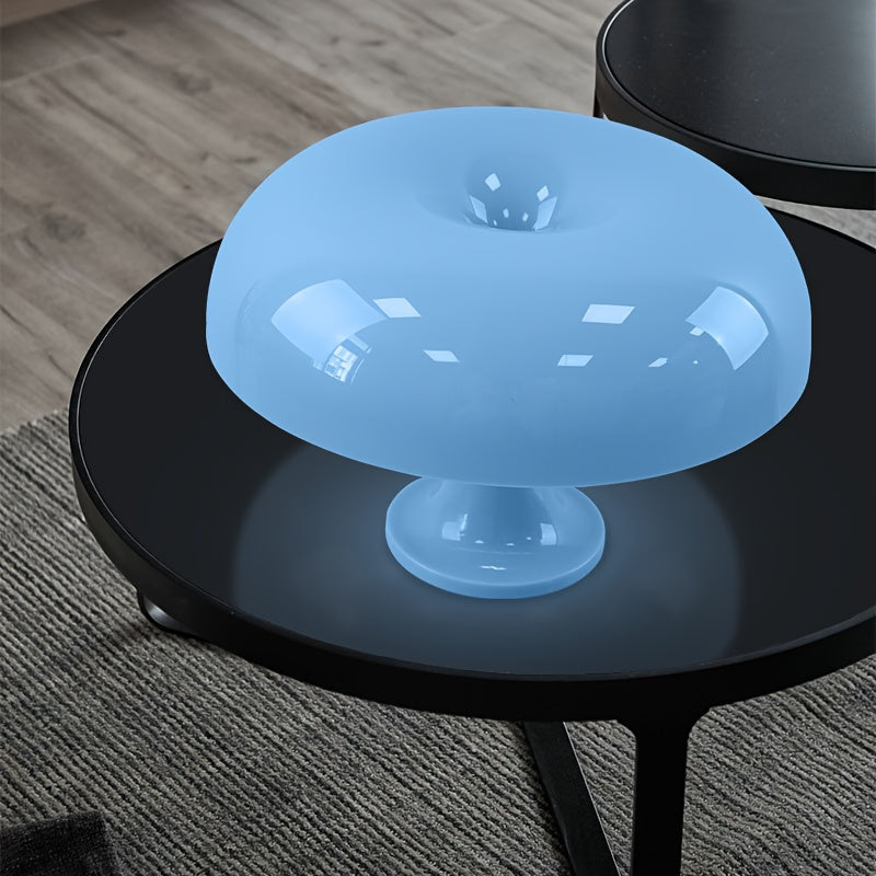 Lampe champignon bleu ciel en plastique brillant, LED, USB