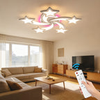 Plafonnier LED étoiles filantes Ø 70 cm, éclairage RVB et télécommande