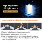 Plafonnier LED hexagonal en kit pour garage ou atelier, 24 à 68 tubes