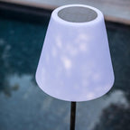 Lampadaire solaire d'extérieur LED à abat-jour blanc, 150 cm