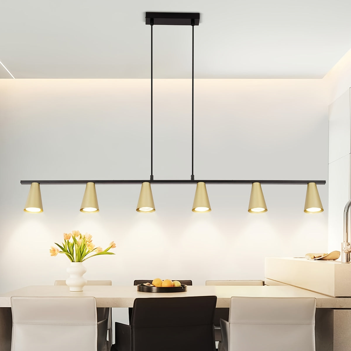 Suspension linéaire GU10 pour une très longue table