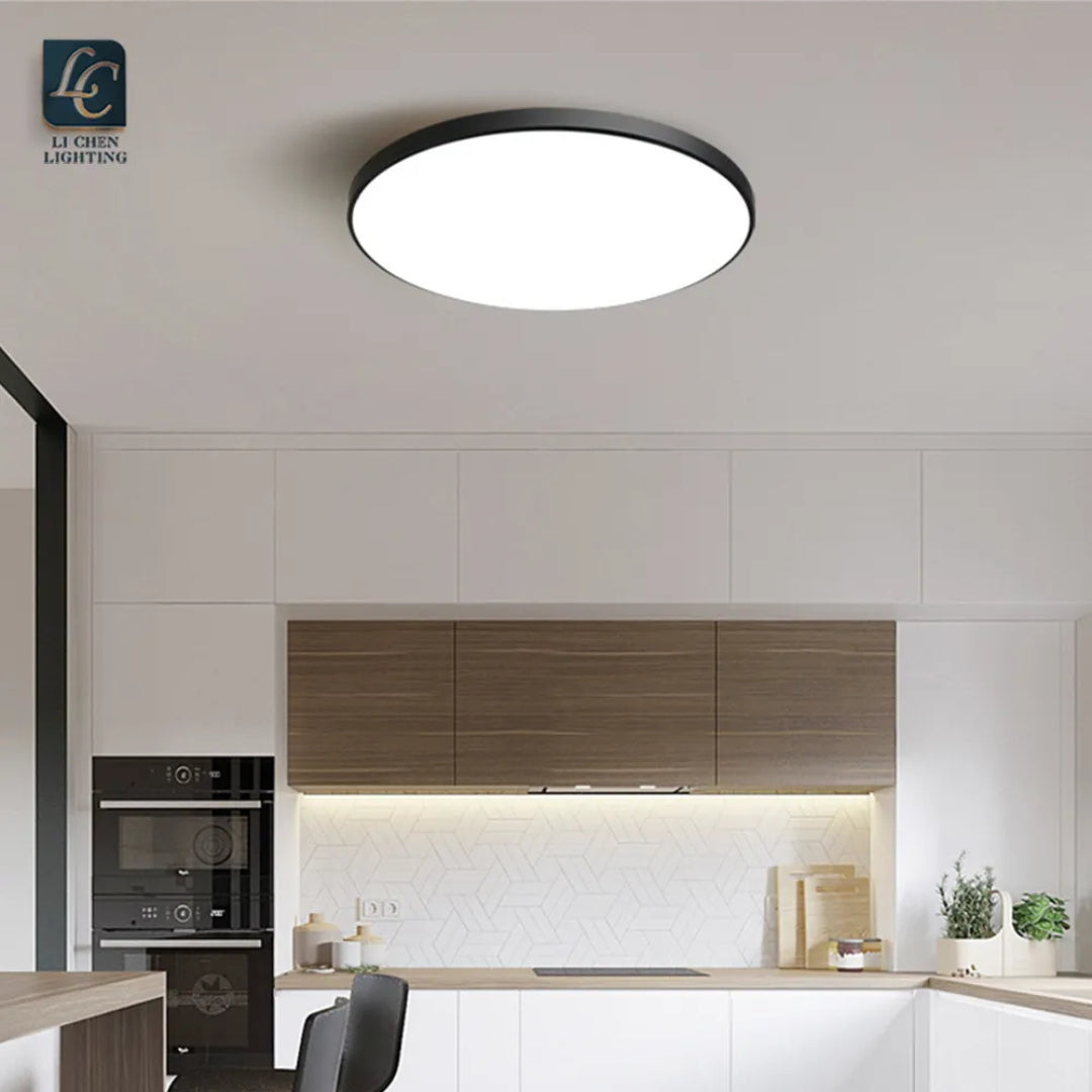Plafonnier LED rond Ø 37 cm cerclé de noir, 33 W blanc froid 6000K