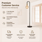 Lampadaire col de cygne noir pour ampoule globe à filament, 157 cm