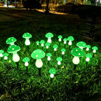 Guirlande solaire de 8 champignons verts à pois, à planter, IP44