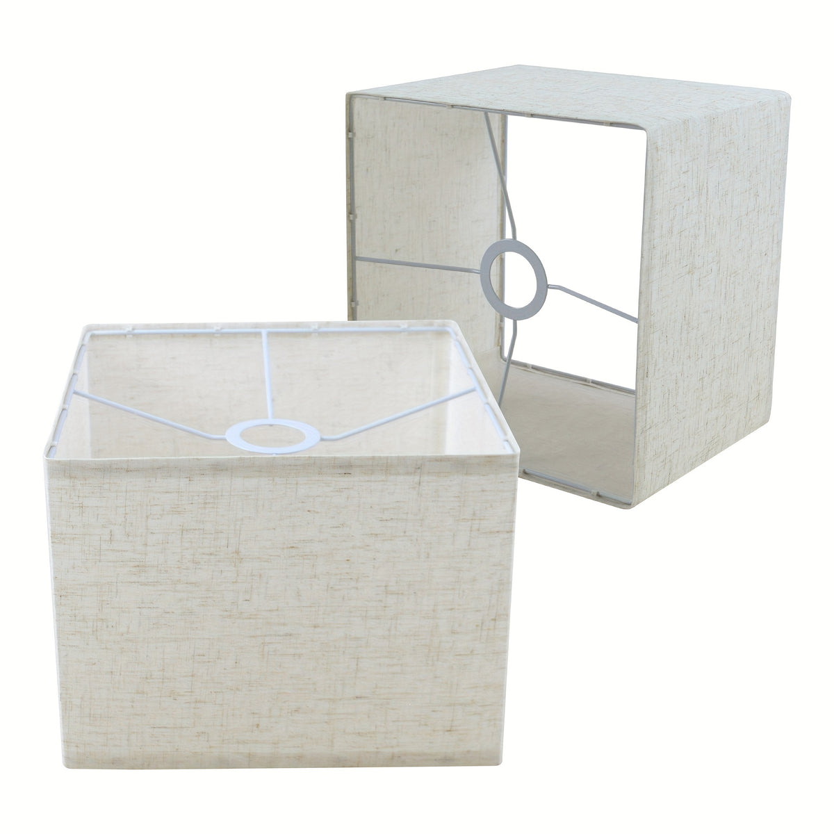 Abat-jour carré en tissu aspect lin, 26 x 26 x H 20 cm, trois coloris