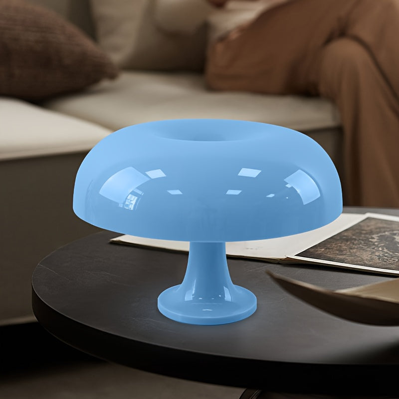Lampe champignon bleu ciel en plastique brillant, LED, USB